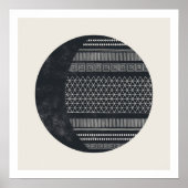 Poster Geometric Tribal Pattern Eclipse Moon Art Print (Devant)