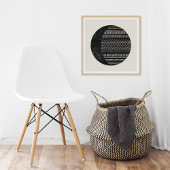 Poster Geometric Tribal Pattern Eclipse Moon Art Print