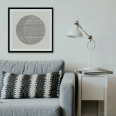 Poster Geometric Tribal Pattern Eclipse Moon Art Print