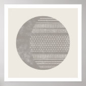 Poster Geometric Tribal Pattern Eclipse Moon Art Print (Devant)