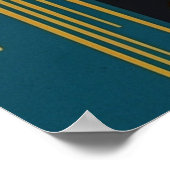 Poster Geometric Zen Portrait in Teal and Ochre (Coin)