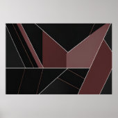 Poster Géométrie Abstraite Bourguignon et Noir (Devant)
