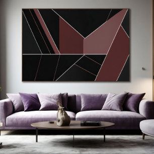 Poster Géométrie Abstraite Bourguignon et Noir