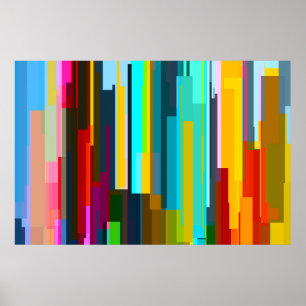 Poster Géométrie abstraite moderne, vibrante et colorée