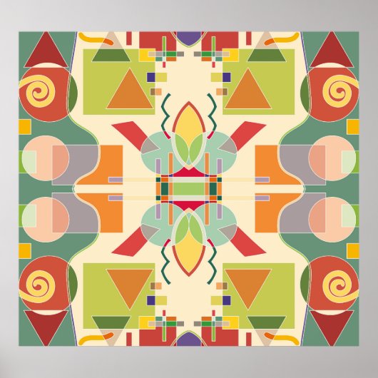 Poster Géométrie Artistique : Motif coloré sans couture (Devant)