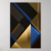 Poster Géométrie Bleue et Or (Devant)