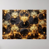 Poster Géométrie cosmique dorée (Devant)