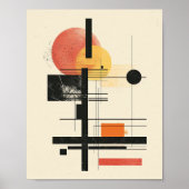 Poster Géométrie de coucher de soleil moderne du milieu d (Devant)