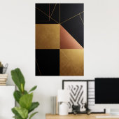 Poster Géométrie de reflets dorés (Bureau à domicile)