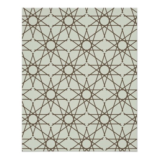 Poster Géométrie de sauge ocre (Devant)
