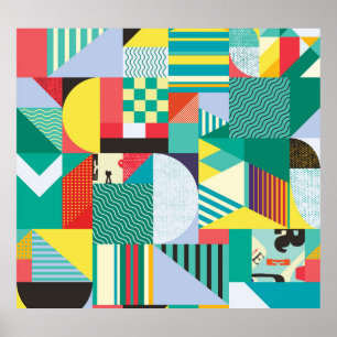 Poster Géométrie décorative : éléments Motifs Vintages
