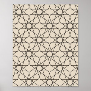 Poster Géométrie d'étoile quintuple dans le sable et l'en