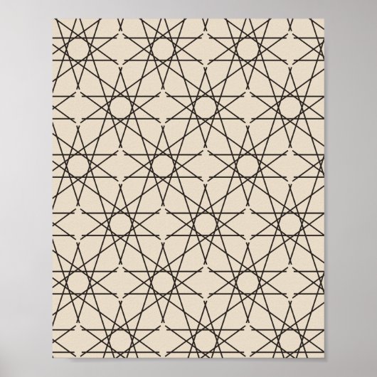 Poster Géométrie d'étoile quintuple dans le sable et l'en (Devant)