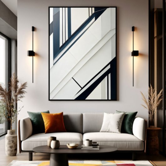 Poster Géométrie Diagonale Minimaliste
