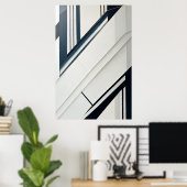 Poster Géométrie Diagonale Minimaliste (Bureau à domicile)