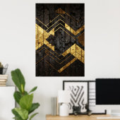 Poster Géométrie dorée (Bureau à domicile)