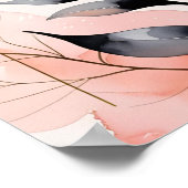 Poster Géométrie Fleurie Rose (Coin)