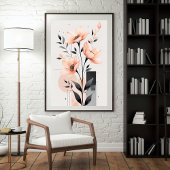 Poster Géométrie florale minimale