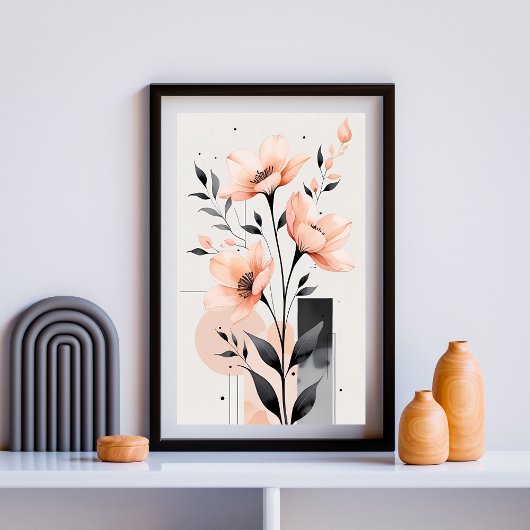 Poster Géométrie florale minimale