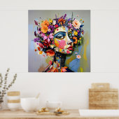 Poster "Géométrie florale" - Portrait botanique (Cuisine)