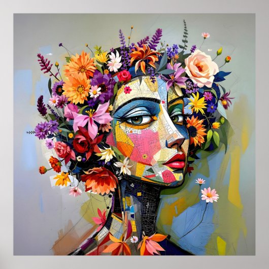 Poster "Géométrie florale" - Portrait botanique (Devant)