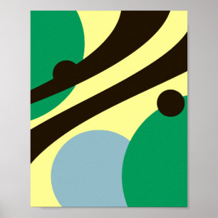 Poster Géométrie fluide dans des couleurs harmonieuses