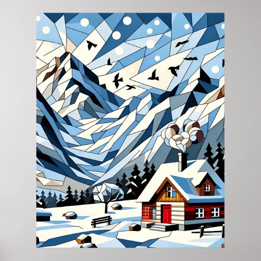 Poster Géométrie hiver (Devant)