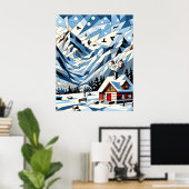 Poster Géométrie hiver (Bureau à domicile)