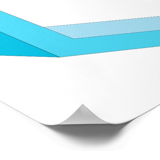 Poster Géométrie impossible : hexagone bleu. (Coin)