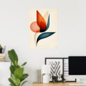 Poster Géométrie Japandi de l'oiseau de paradis (Bureau à domicile)