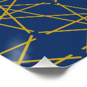 Poster Géométrie Lapis Or (Coin)