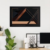Poster Géométrie minimaliste en cuivre (Bureau à domicile)