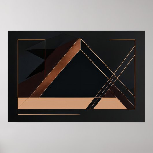 Poster Géométrie minimaliste en cuivre (Devant)
