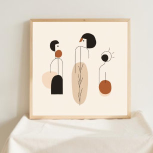 Poster Géométrie Naturelle – Art Minimaliste Féminin I