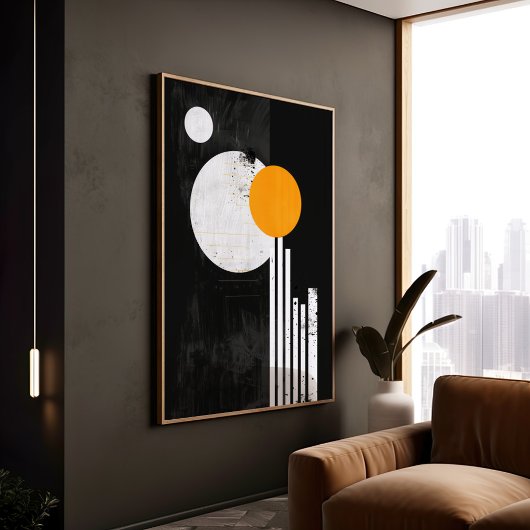 Poster Géométrie noire minimaliste Abstraite