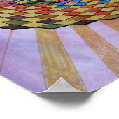 Poster Géométrie sacrée couleur Mandala - WaterColor (Coin)