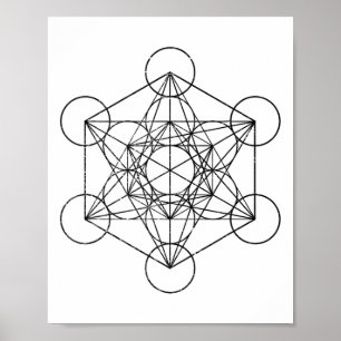 Poster Géométrie sacrée Cube de Métatron Psychedelique Vi
