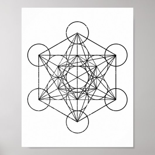 Poster Géométrie sacrée Cube de Métatron Psychedelique Vi (Devant)