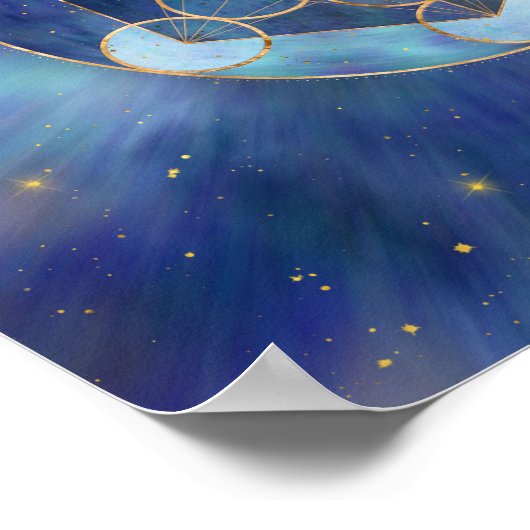 Poster Géométrie sacrée du cube de Metatron (Coin)