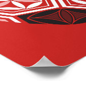 Poster géométrie sacrée du soccer rouge (Coin)