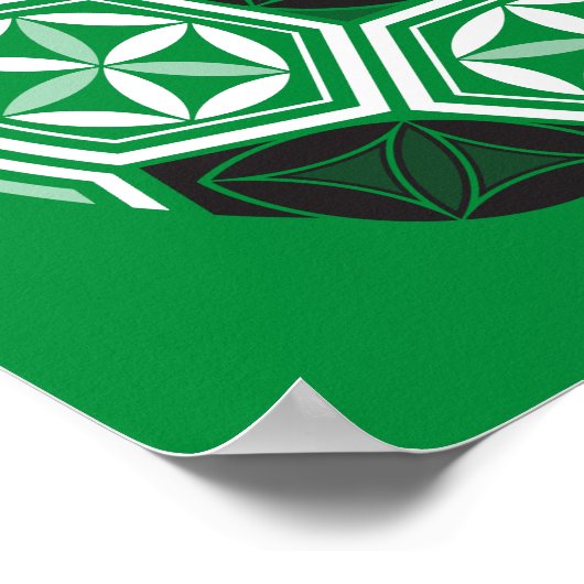 Poster géométrie sacrée du soccer vert (Coin)