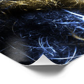 Poster Géométrie sacrée fractale Art Plasma Doré (Coin)