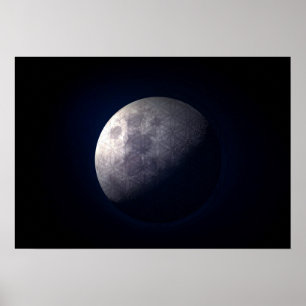 Poster Géométrie sacrée - La Fleur de la vie dans une lun