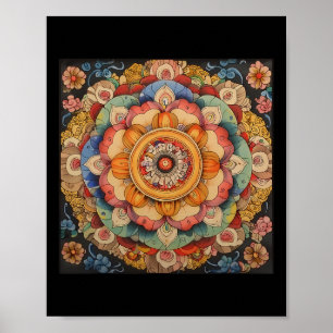 Poster Géométrie sacrée Mandala tibétain