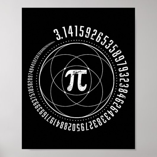 Poster Géométrie Sacrée Pi Math Science Stem 3.14 Pi Jour (Devant)