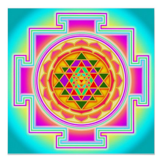 Poster Géométrie sacrée Sri Yantra (Devant)