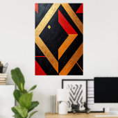 Poster Géométries flamboyantes (Bureau à domicile)