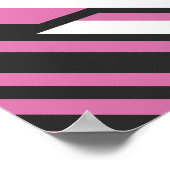 Poster Géométrique Abstrait avec bandes rose et noire (Coin)