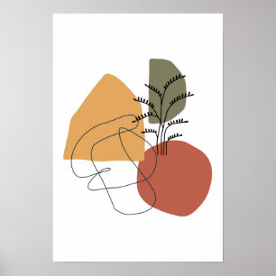 Poster Géométrique, abstrait, minimal, moderne, pastel, P