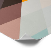 Poster Géométrique blanche orange : Arrière - plan polygo (Coin)